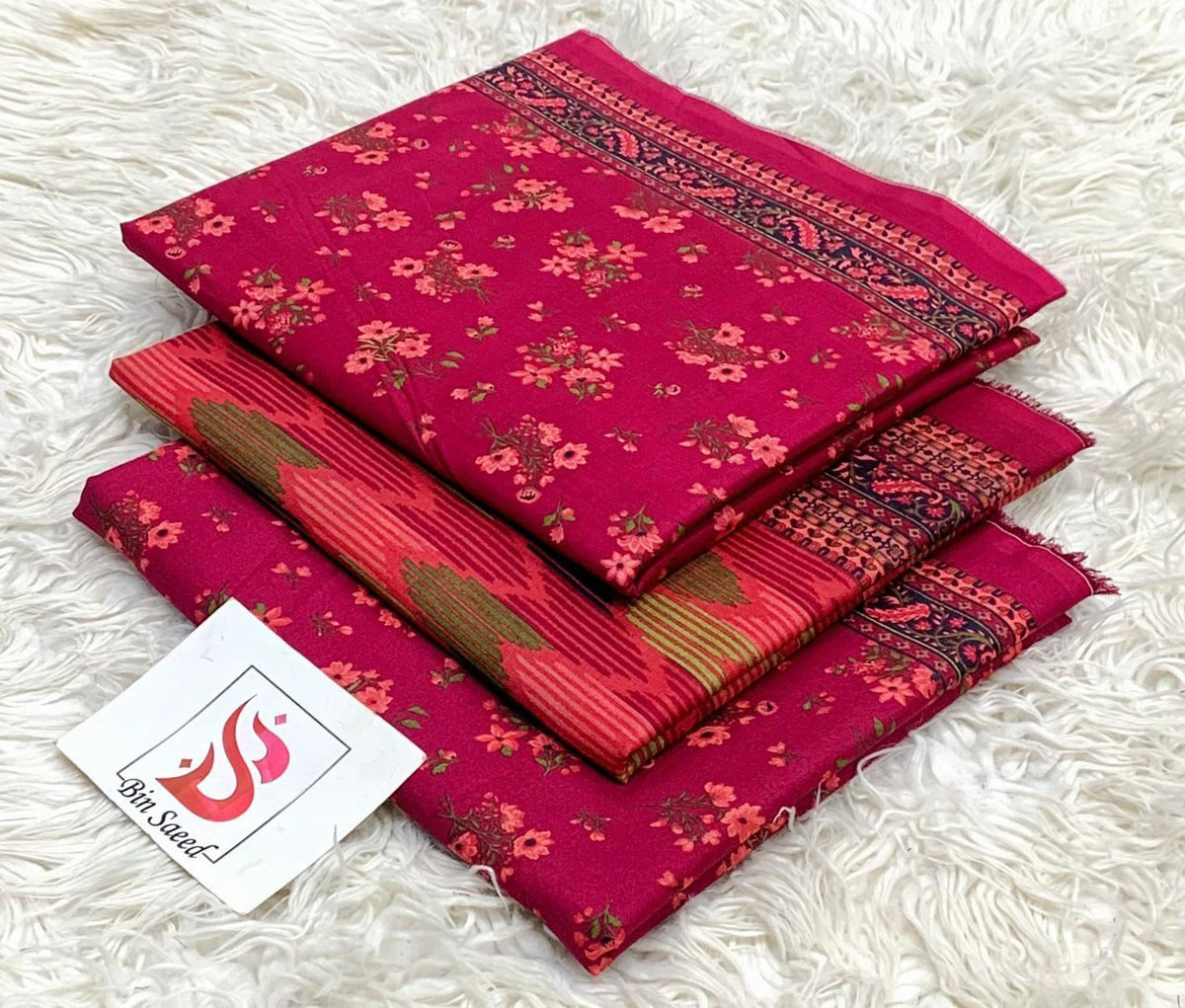 BIN SAEED LAWN COLLECTION 100% ORIGINAL