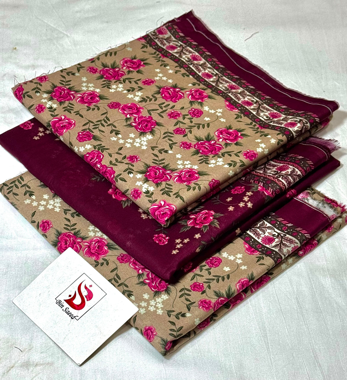 BIN SAEED LAWN COLLECTION 100% ORIGINAL