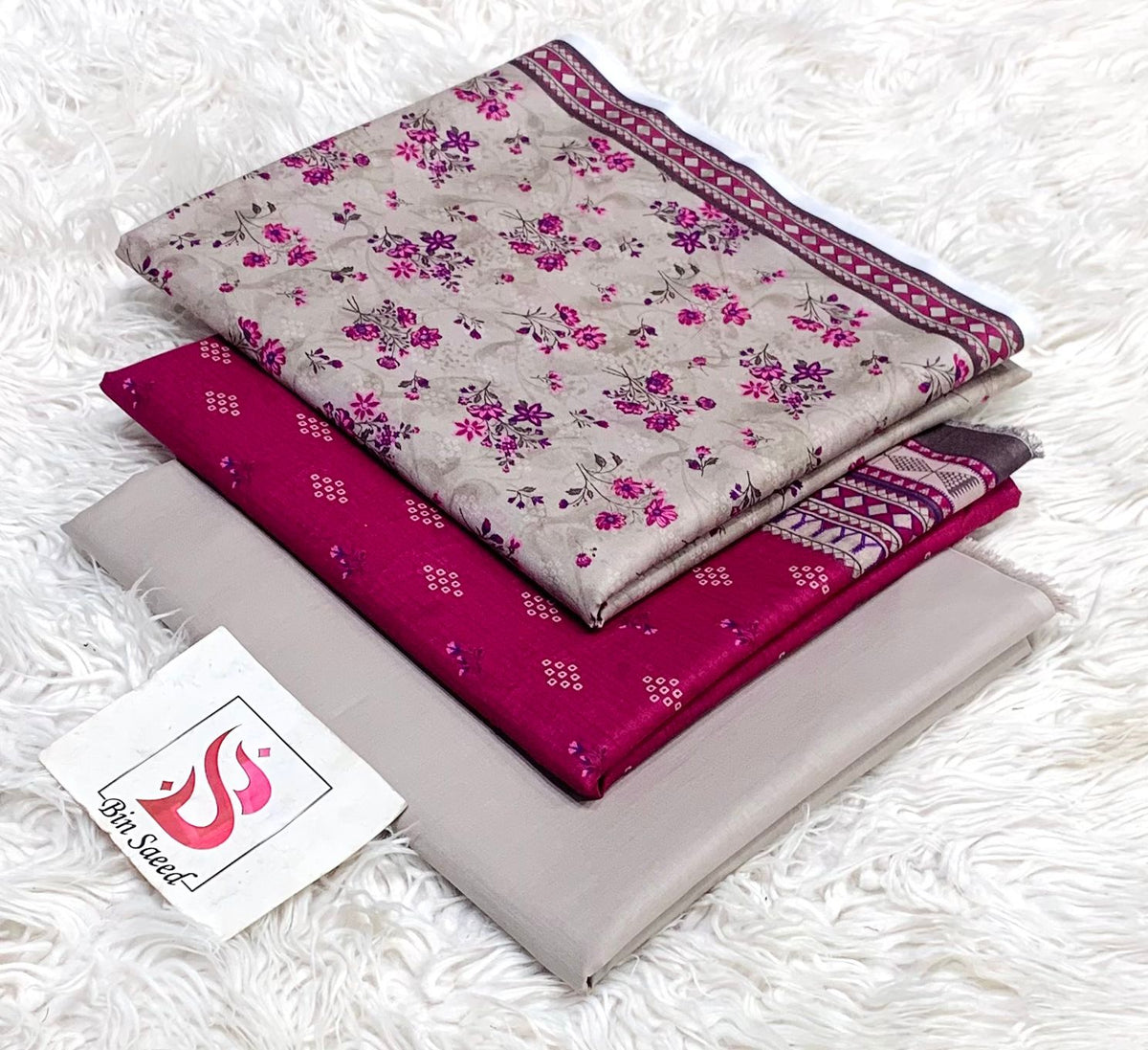 BIN SAEED LAWN COLLECTION 100% ORIGINAL