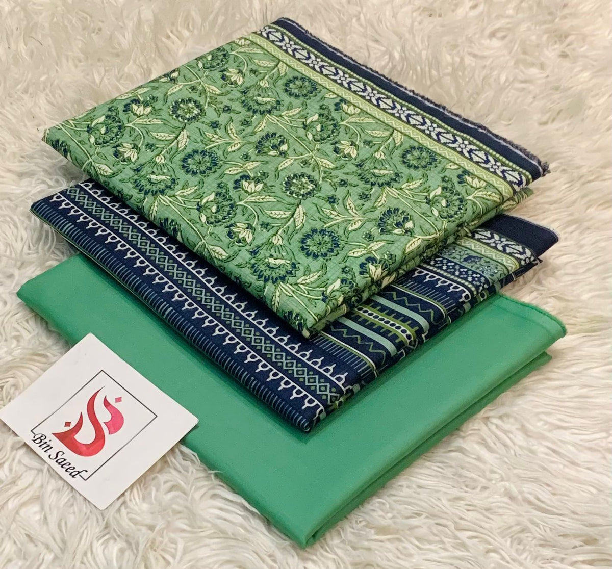 BIN SAEED LAWN COLLECTION 100% ORIGINAL