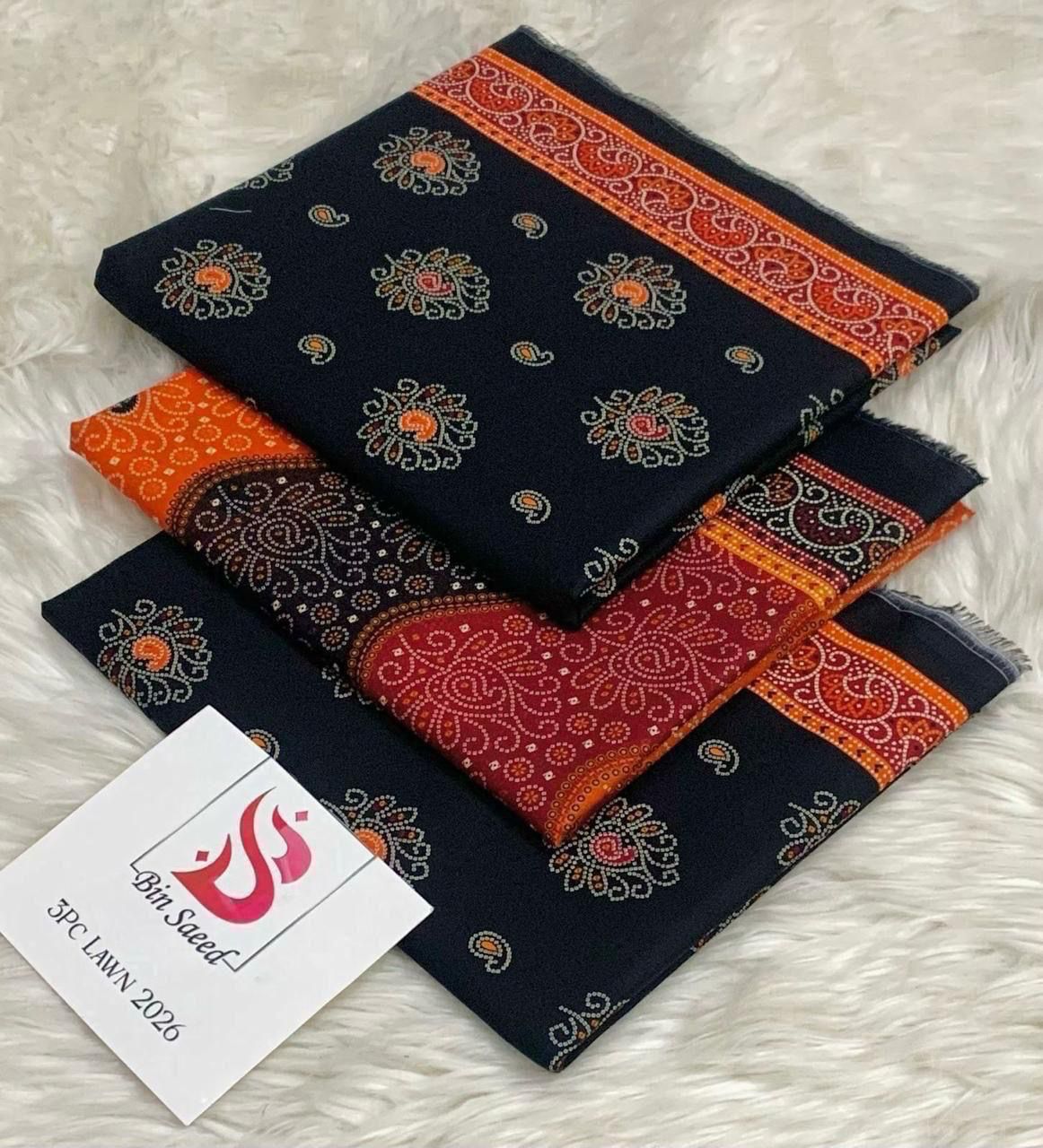 BIN SAEED LAWN COLLECTION 100% ORIGINAL