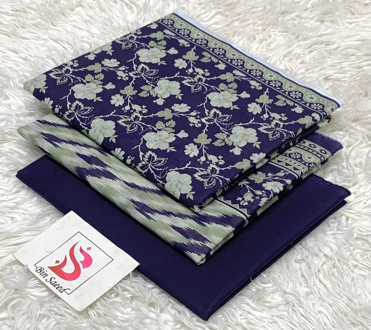 BIN SAEED LAWN COLLECTION 100% ORIGINAL
