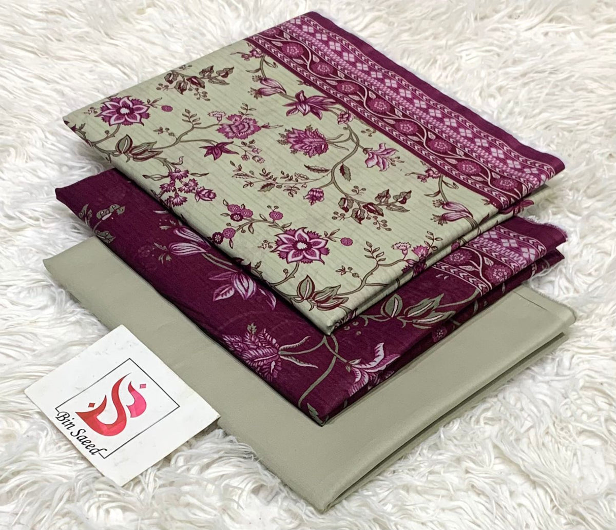 BIN SAEED LAWN COLLECTION 100% ORIGINAL