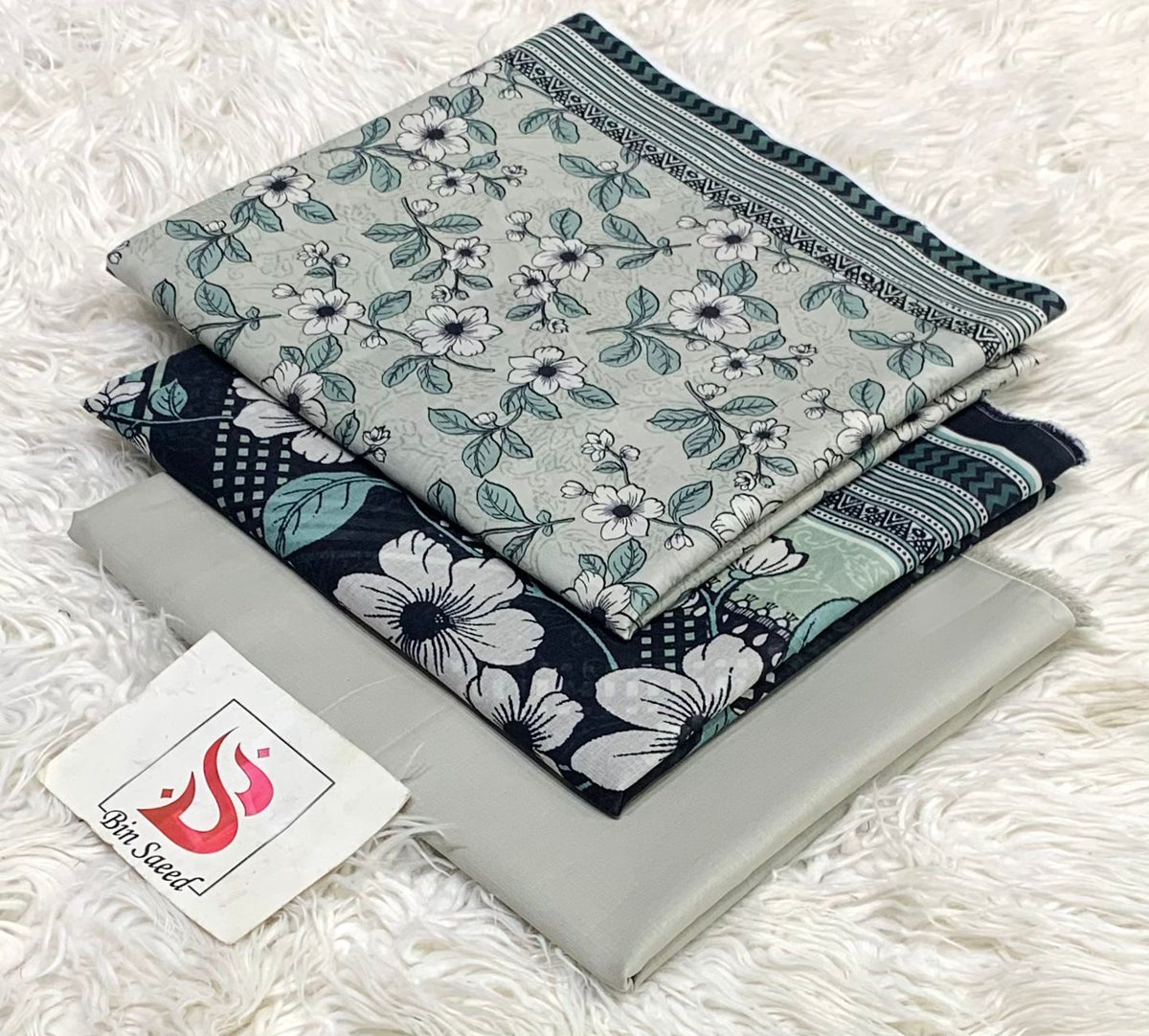 BIN SAEED LAWN COLLECTION 100% ORIGINAL