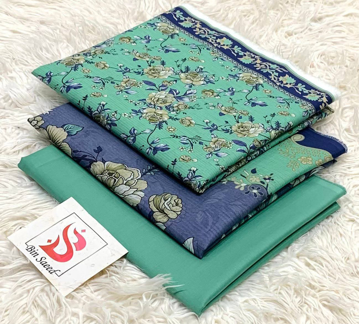 BIN SAEED LAWN COLLECTION 100% ORIGINAL