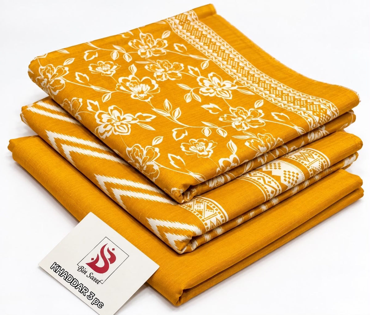 BIN SAEED-3PC KHADDAR PRINTED SHIRT WITH KHADDAR PRINTED DUPATTA AND PRINT TROUSER