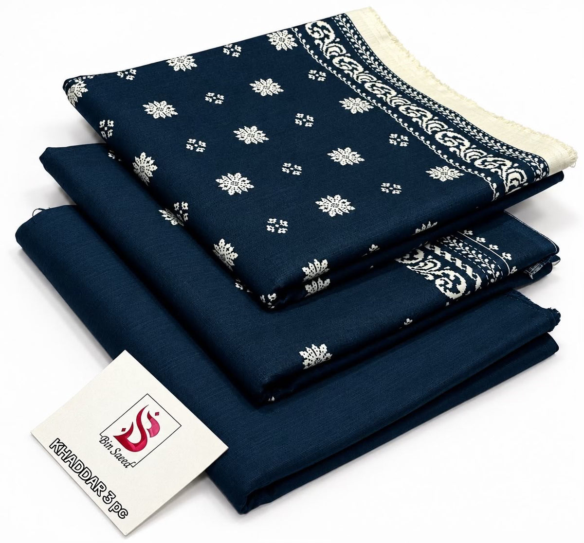 BIN SAEED-3PC KHADDAR PRINTED SHIRT WITH KHADDAR PRINTED DUPATTA AND PRINT TROUSER