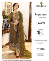 Asim Jofa Premium Embroidered Lawn 3PC Suit | FF-9528