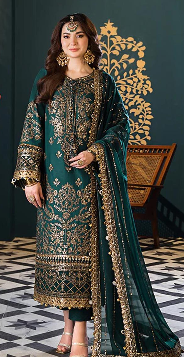 Asim Jofa Premium Embroidered Lawn 3PC Suit | FF-9545