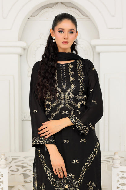 IB908 - Embroidered 3-Piece Stitched Suit