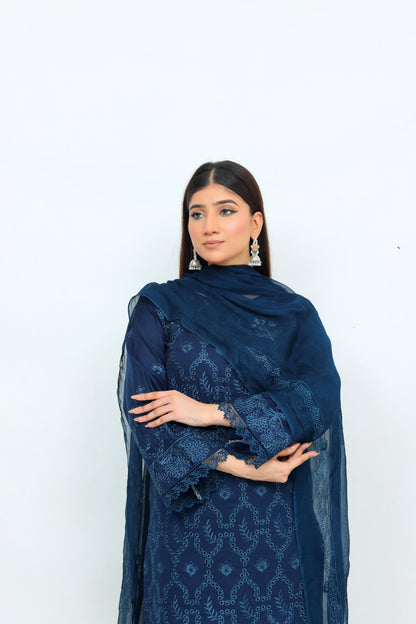 IB904 - Embroidered 3-Piece Stitched Suit