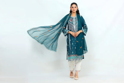 IB902 - Embroidered 3-Piece Stitched Suit with Sequin Details