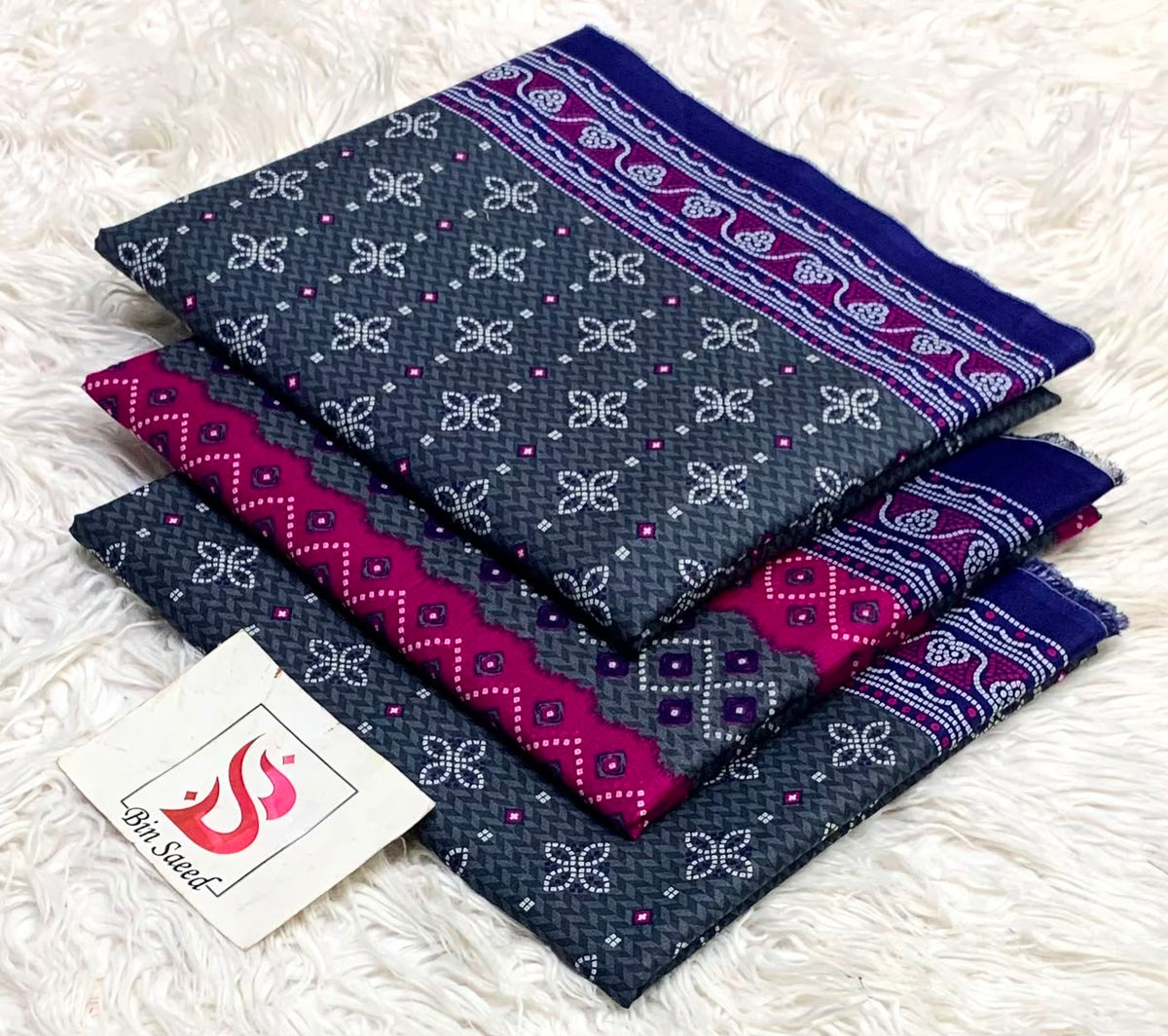BIN SAEED LAWN COLLECTION  100% ORIGINAL