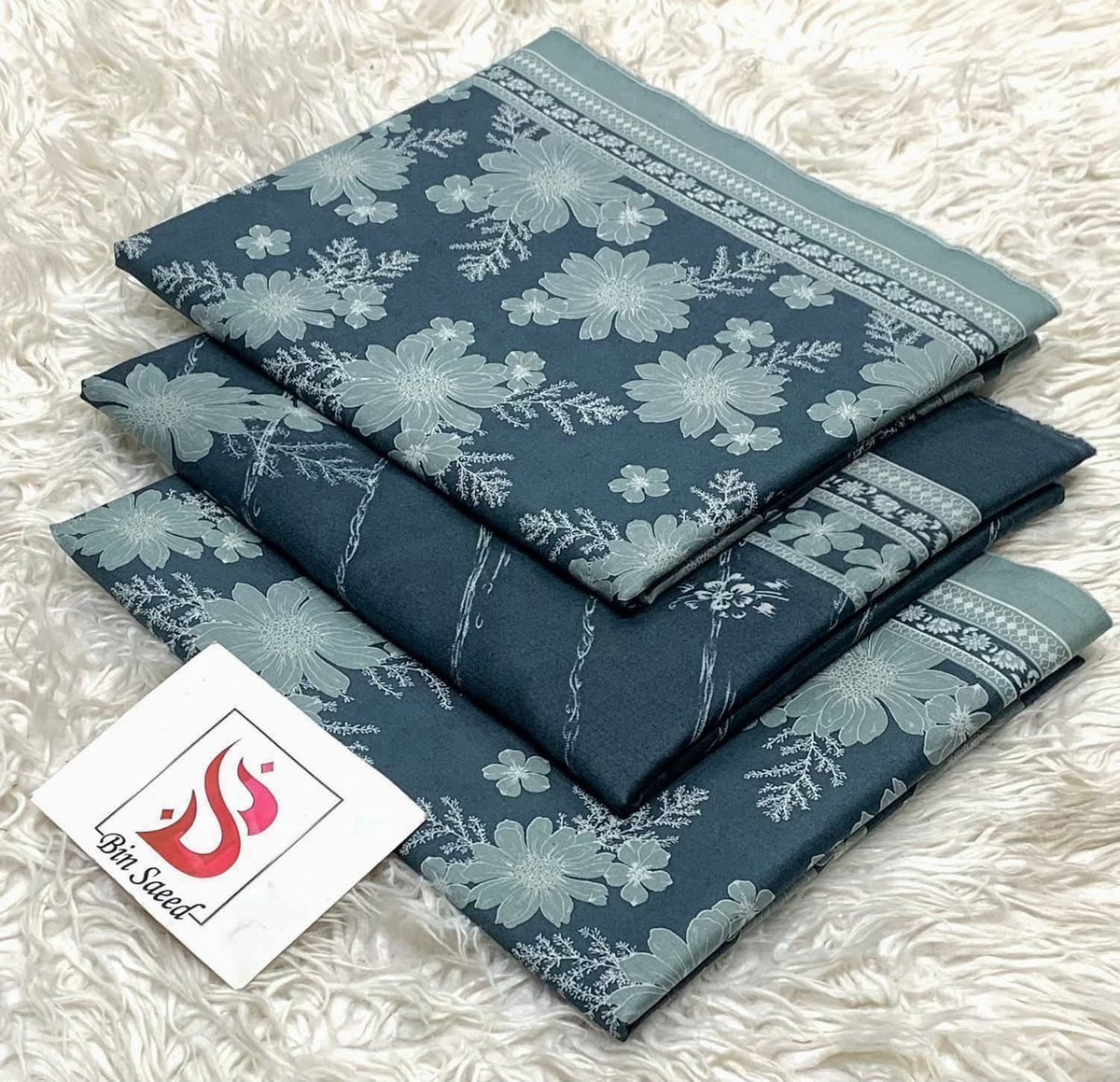 BIN SAEED LAWN COLLECTION  100% ORIGINAL
