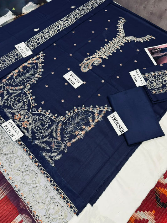 BATIK-3PC DHANAK EMBROIDERED SHIRT WITH DHANAK EMBROIDERED SHAWL AND TROUSER