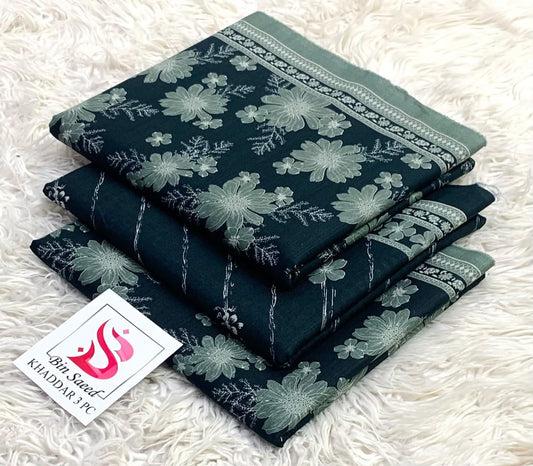 BIN SAEED-3PC KHADDAR PRINTED SHIRT WITH KHADDAR PRINTED DUPATTA AND PRINT TROUSER