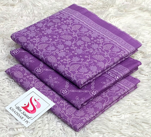 BIN SAEED-3PC KHADDAR PRINTED SHIRT WITH KHADDAR PRINTED DUPATTA AND PRINT TROUSER