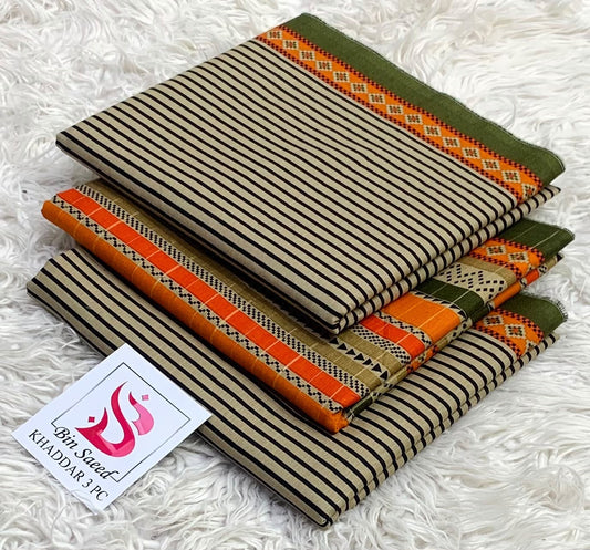 BIN SAEED-3PC KHADDAR PRINTED SHIRT WITH KHADDAR PRINTED DUPATTA AND PRINT TROUSER