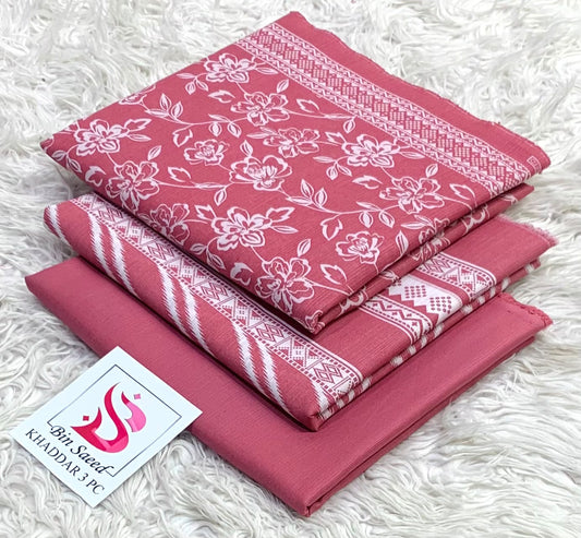 BIN SAEED-3PC KHADDAR PRINTED SHIRT WITH KHADDAR PRINTED DUPATTA AND PRINT TROUSER