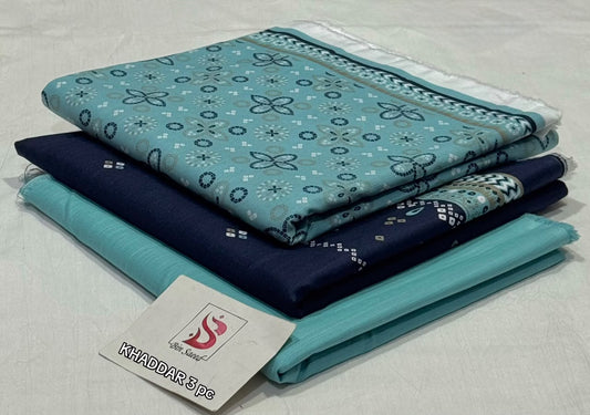 BIN SAEED-3PC KHADDAR PRINTED SHIRT WITH KHADDAR PRINTED DUPATTA AND PRINT TROUSER