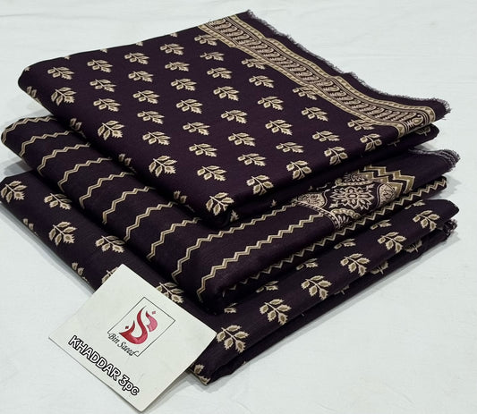 BIN SAEED-3PC KHADDAR PRINTED SHIRT WITH KHADDAR PRINTED DUPATTA AND PRINT TROUSER