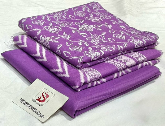 BIN SAEED-3PC KHADDAR PRINTED SHIRT WITH KHADDAR PRINTED DUPATTA AND PRINT TROUSER