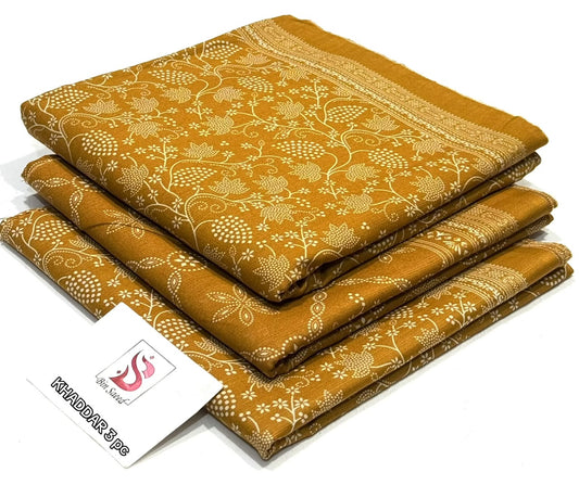 BIN SAEED-3PC KHADDAR PRINTED SHIRT WITH KHADDAR PRINTED DUPATTA AND PRINT TROUSER