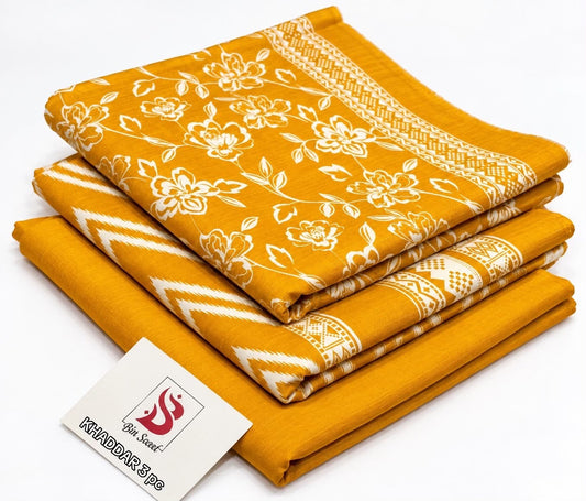 BIN SAEED-3PC KHADDAR PRINTED SHIRT WITH KHADDAR PRINTED DUPATTA AND PRINT TROUSER