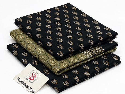 BIN SAEED-3PC KHADDAR PRINTED SHIRT WITH KHADDAR PRINTED DUPATTA AND PRINT TROUSER