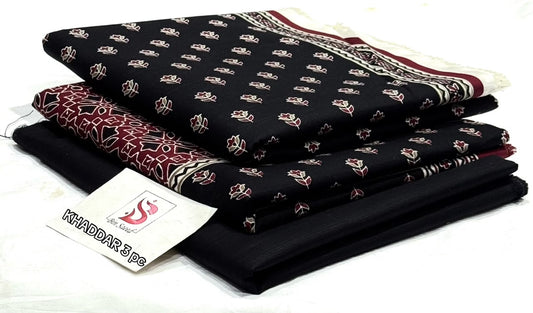 BIN SAEED-3PC KHADDAR PRINTED SHIRT WITH KHADDAR PRINTED DUPATTA AND PRINT TROUSER