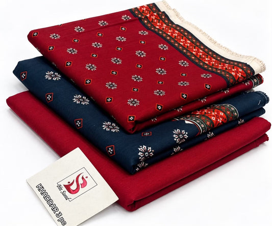 BIN SAEED-3PC KHADDAR PRINTED SHIRT WITH KHADDAR PRINTED DUPATTA AND PRINT TROUSER