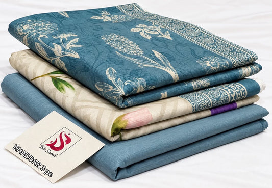 BIN SAEED-3PC KHADDAR PRINTED SHIRT WITH KHADDAR PRINTED DUPATTA AND PRINT TROUSER