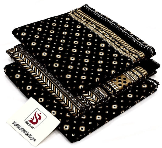 BIN SAEED-3PC KHADDAR PRINTED SHIRT WITH KHADDAR PRINTED DUPATTA AND PRINT TROUSER