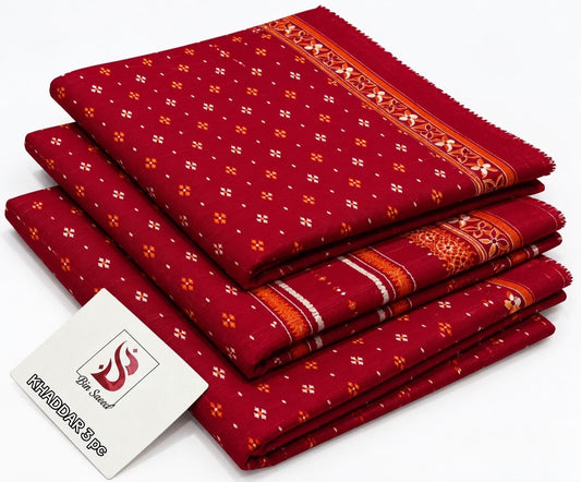 BIN SAEED-3PC KHADDAR PRINTED SHIRT WITH KHADDAR PRINTED DUPATTA AND PRINT TROUSER