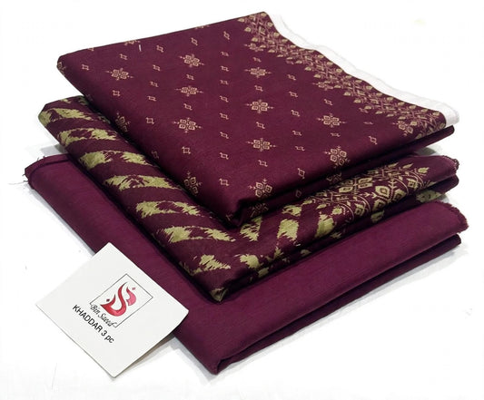 BIN SAEED-3PC KHADDAR PRINTED SHIRT WITH KHADDAR PRINTED DUPATTA AND PRINT TROUSER