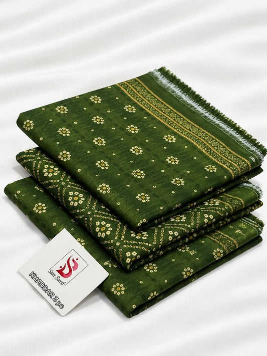 BIN SAEED-3PC KHADDAR PRINTED SHIRT WITH KHADDAR PRINTED DUPATTA AND PRINT TROUSER