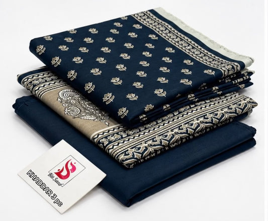 BIN SAEED-3PC KHADDAR PRINTED SHIRT WITH KHADDAR PRINTED DUPATTA AND PRINT TROUSER
