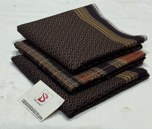 BIN SAEED-3PC KHADDAR PRINTED SHIRT WITH KHADDAR PRINTED DUPATTA AND PRINT TROUSER