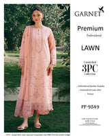 Garnet Premium Embroidered Lawn 3PC Suit | FF-9549
