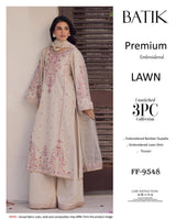 Batik Premium Embroidered Lawn 3PC Suit | FF-9548