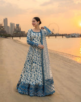 3PC LAWN EMBROIDERED SHIRT WITH BAMBER CHIFFON EMBROIDERED DUPATTA AND LAWN TROUSER-